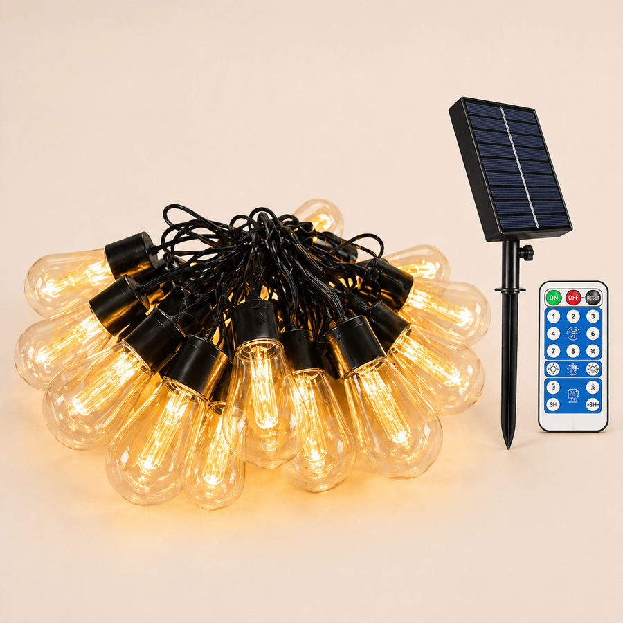 28FT Solar Festoon String Lights
