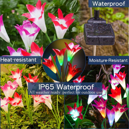 Artificial Lily Solar Garden Lights Features