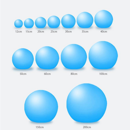 Illustration of Modern LED Orb Lights Outdoor of various sizes on a white background