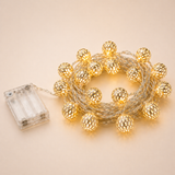 Moroccan Metal Ball LED String Lights