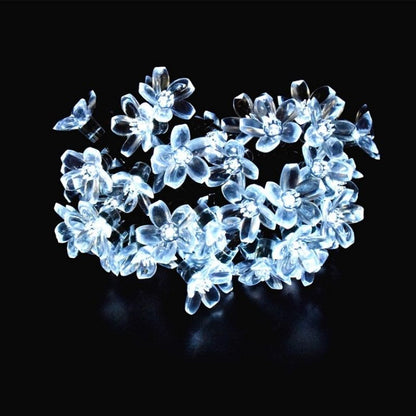 Solar Blossom Fairy Lights Outdoor Back White