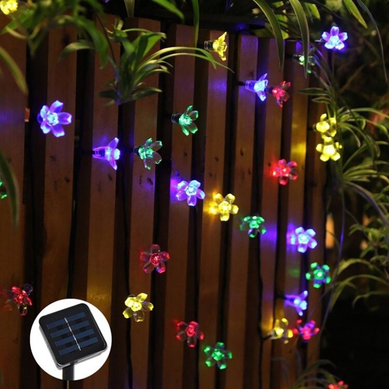 Solar Blossom Fairy Lights Outdoor Back Yard