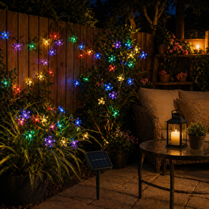 Solar Blossom Fairy Lights Outdoor Patio
