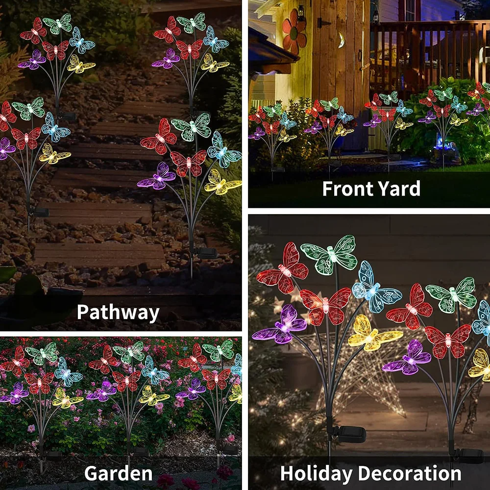 Solar Butterfly Garden Lights Collage