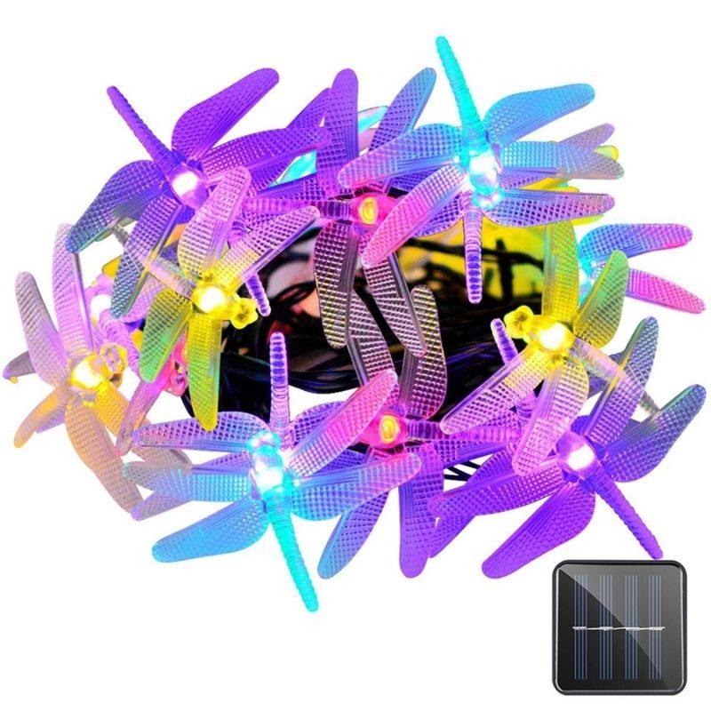Solar Dragonfly Fairy Lights Outdoor White