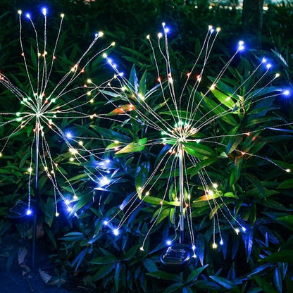 Solar Firework Lights Outdoor Multi color
