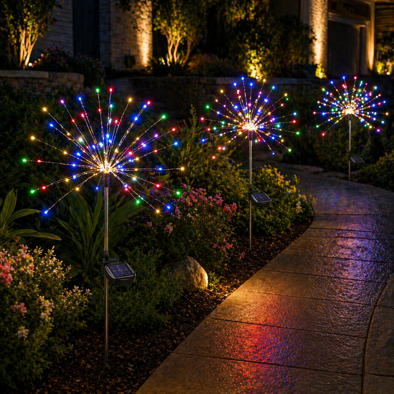 Solar Firework Lights Outdoor Pathway