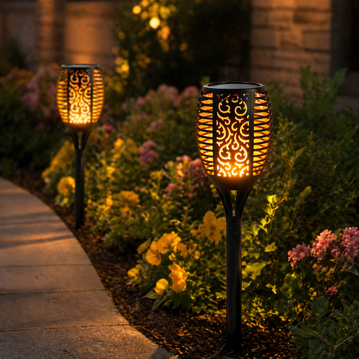 Solar Flame Torch Lights Outdoor Real Life