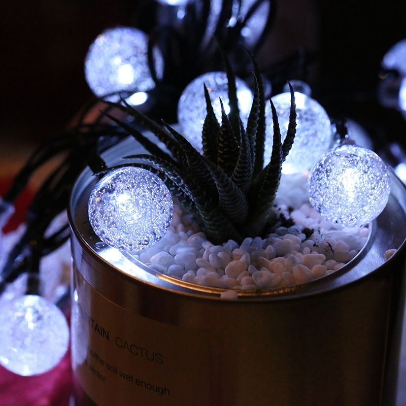 Solar Globe String Lights Outdoor Cool