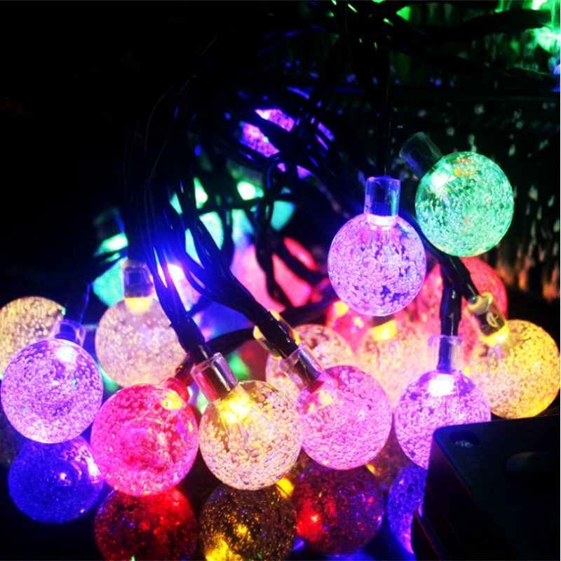 Solar Globe String Lights Outdoor Multicolor