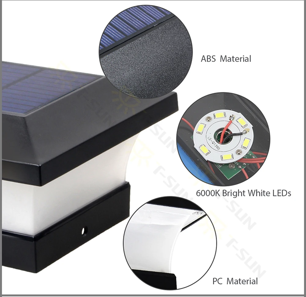 Solar LED Post Deck Cap Light Features1