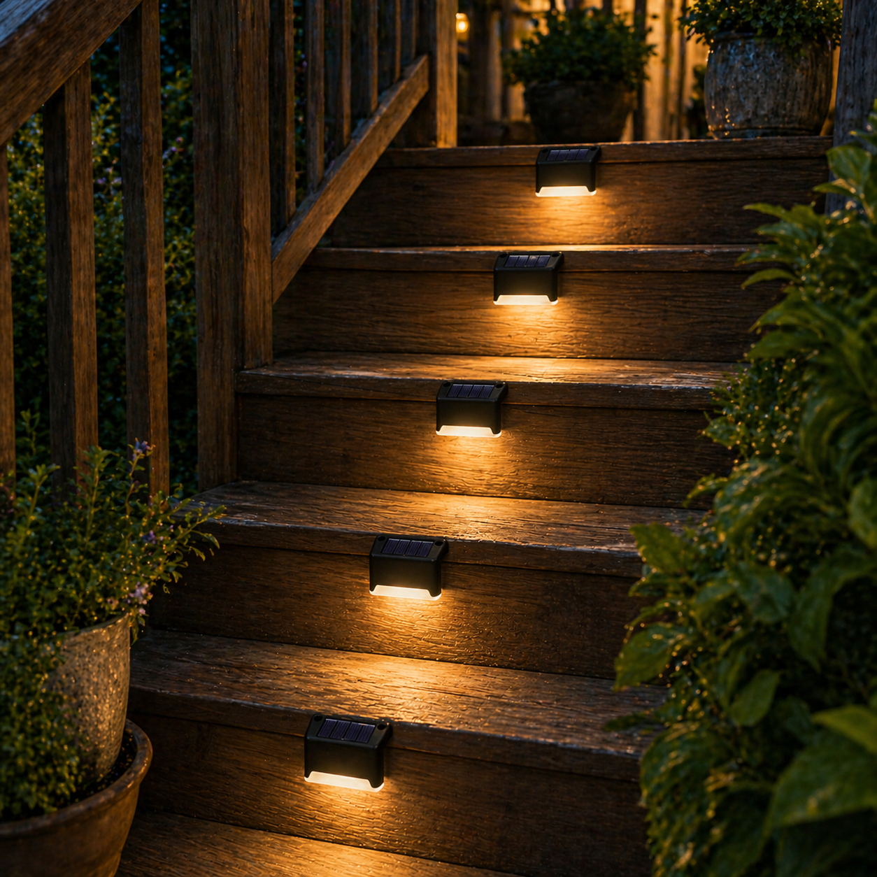 Solar LED Stair Lights Outdoor Deck