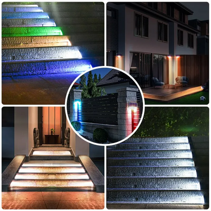 Solar LED Stair Step Lights collage 