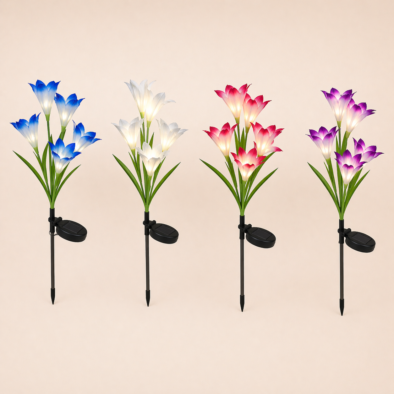 Solar Lily Flower Lights Outdoor – 4 Pack