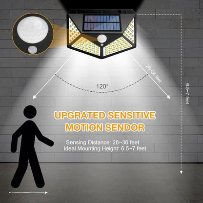 Solar Motion Sensor Light 100 LED Wide Angle