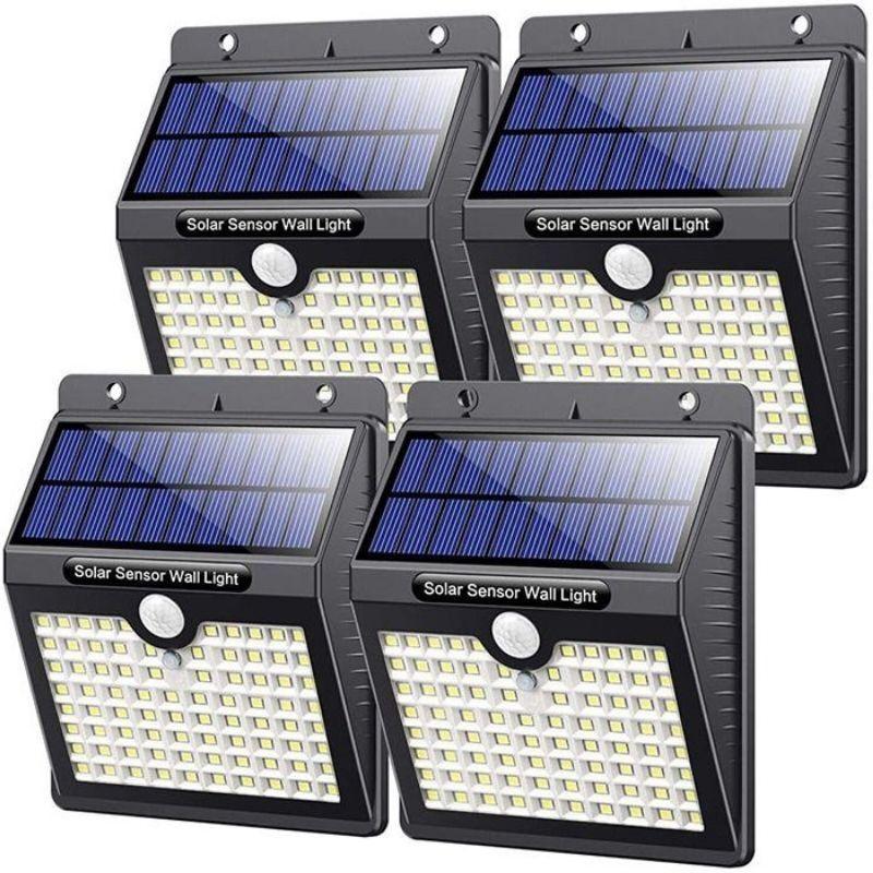 Solar Motion Sensor Lights 60 LED 4 pack