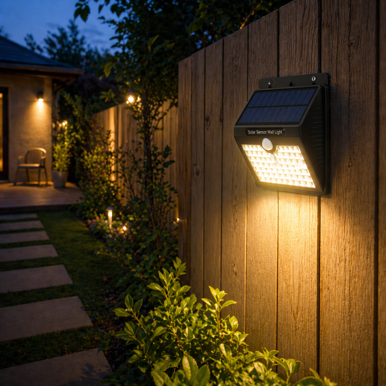 Solar Motion Sensor Lights 60 LED Backyard