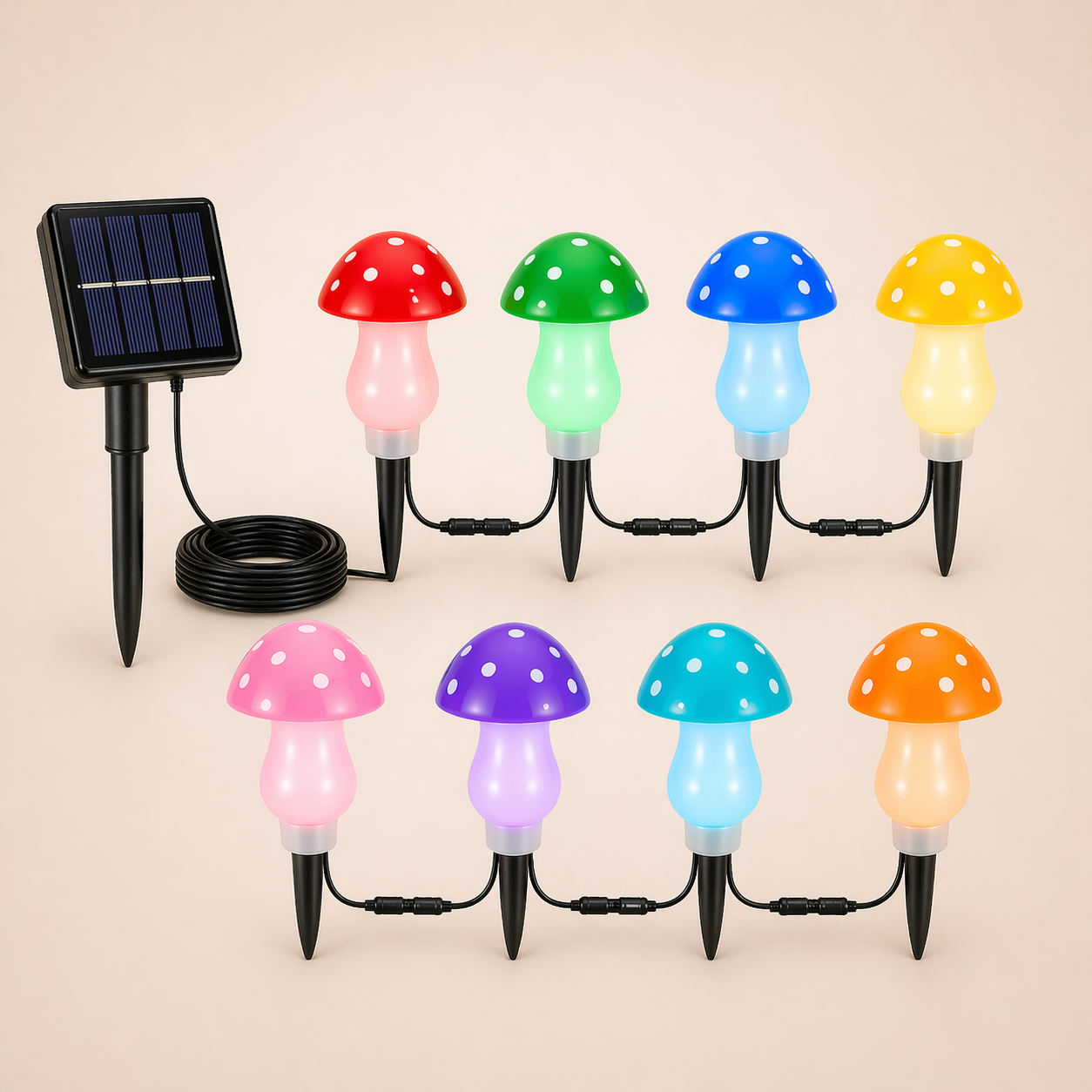 Solar Mushroom Lights 8 Pack