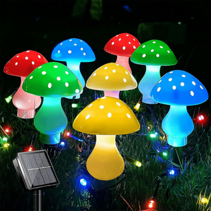 Solar Mushroom Lights 8 Pack Garden