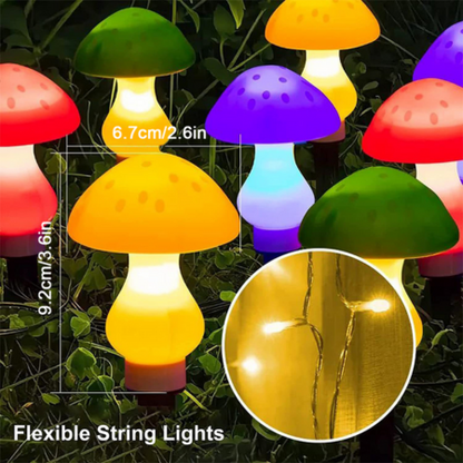 Solar Mushroom Lights 8 Pack Size