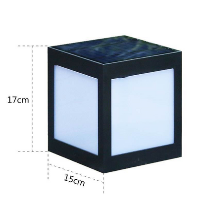 Solar Pillar Square Light with dimensions on a white background
