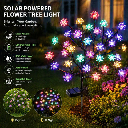 Solar Powered Flower Garden Lights Features