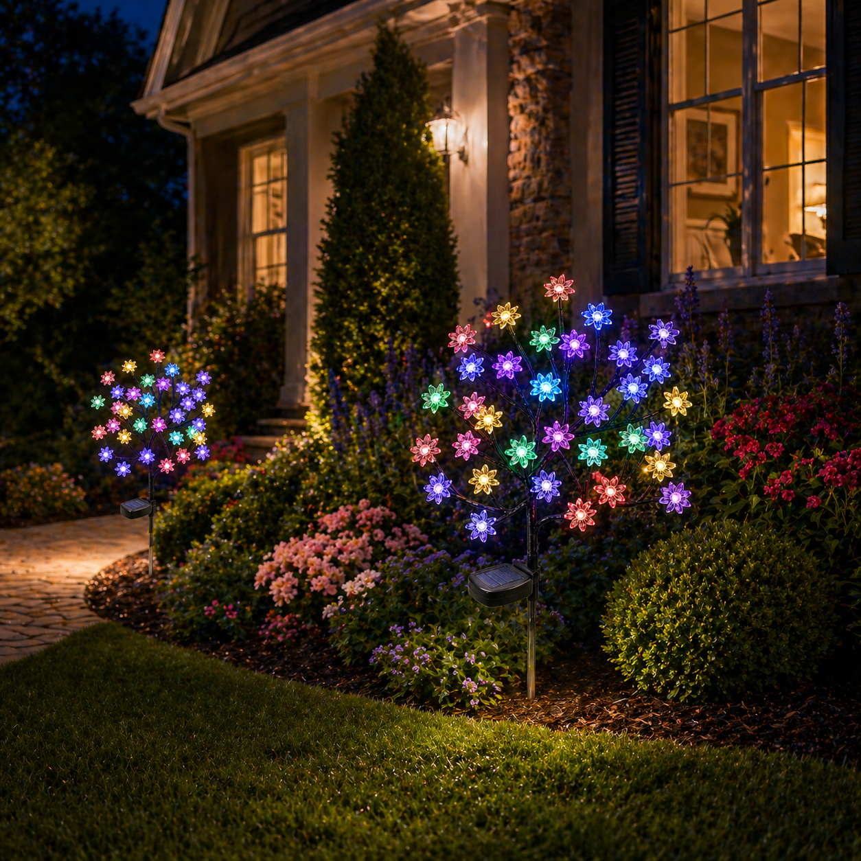 Solar Powered Flower Garden Lights Front yard