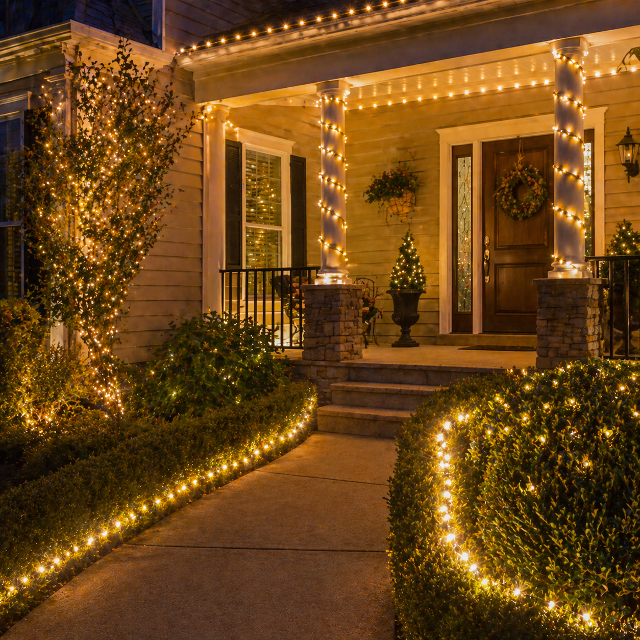 Solar Rope Lights Outdoor Front Yard