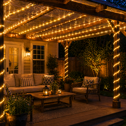 Solar Rope Lights Outdoor Patio