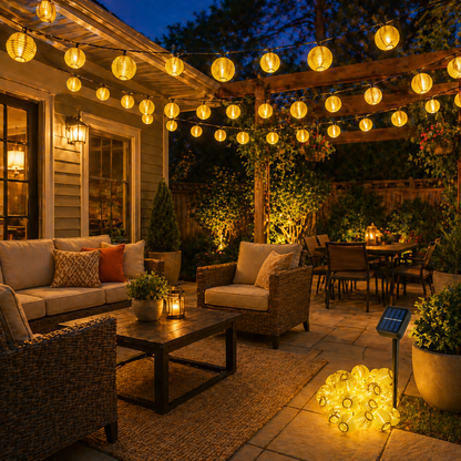 Waterproof Lantern Solar String Lights Patio